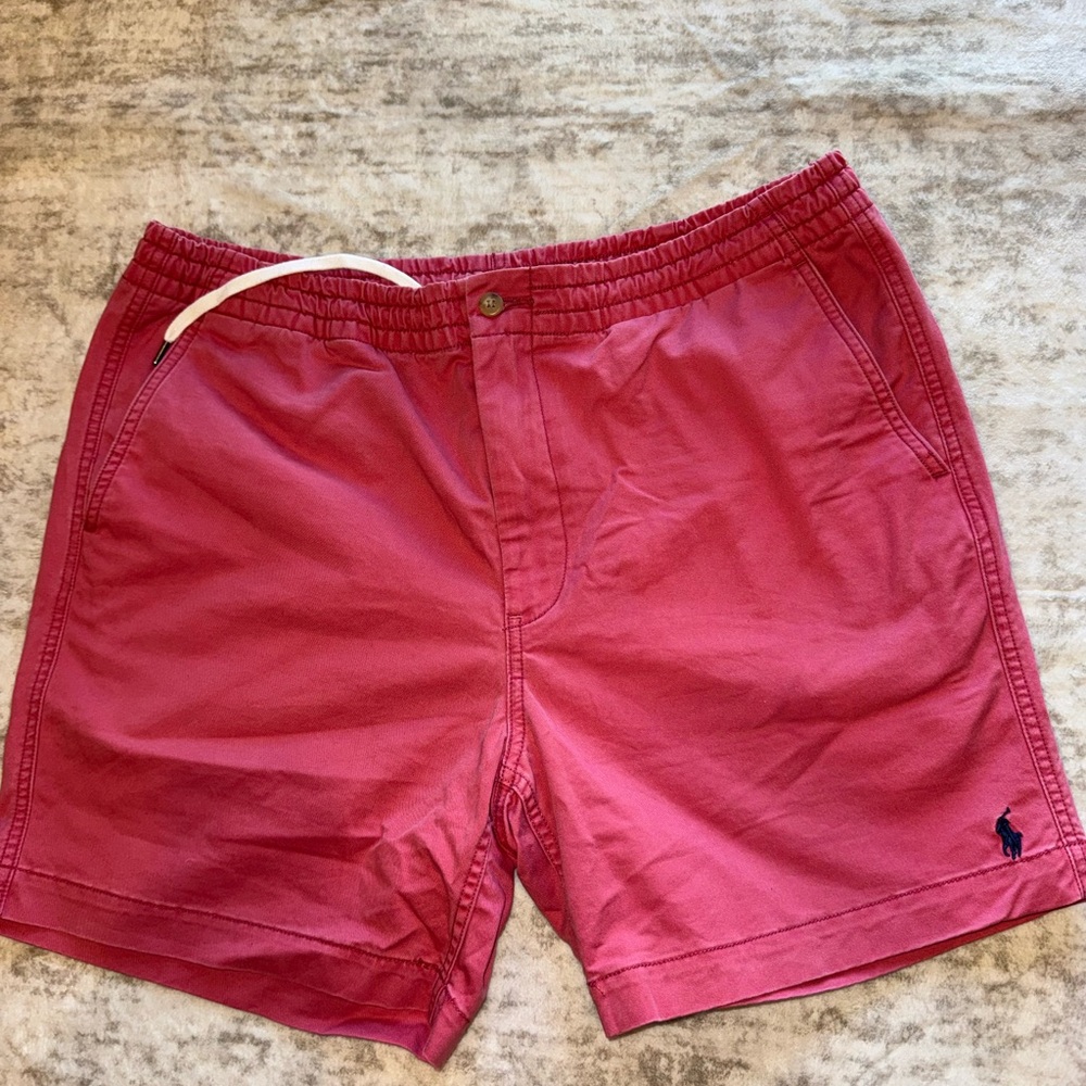 Ralph Lauren Salmon Red Polo Shorts 6 inch inseam